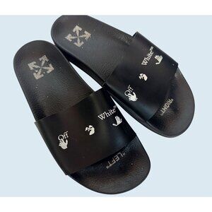 OFF-WHITE Virgil Abloh Slip On Sandals Black Rubber Size 40 / 9